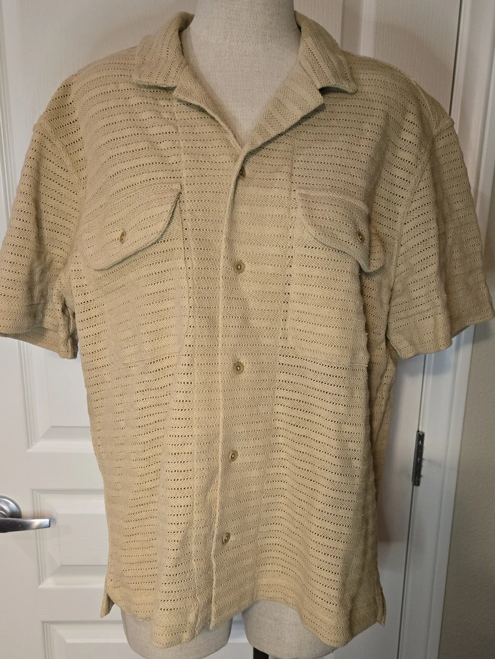 Banana Republic Herringbone Jacquard Resort Shirt Large
